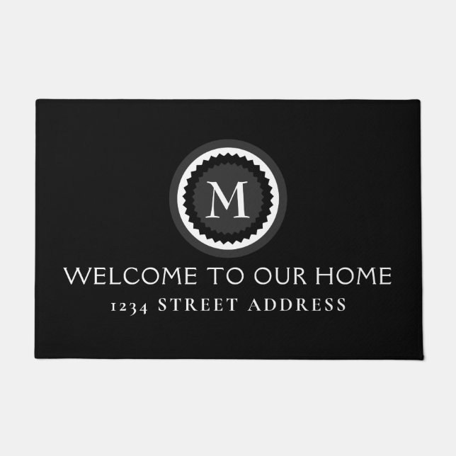 Modern decoratief monogram | Welkom Deurmat (Voorkant)