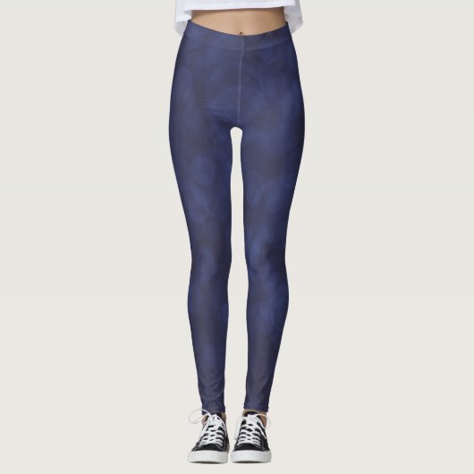Modern Deep Blue Bokeh Leggings (Voorkant)
