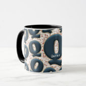 Modern Deep Blue Monogram Gepersonaliseerd Naam Cu Mok (Voorkant links)