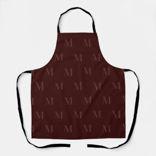 Modern Deep Burgundy Minimalist Monogram Schort