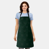 Modern Deep Forest Green Minimalist Monogram Schort (Gedragen)