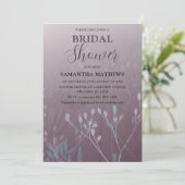 Modern Deep Plum Foliage Bridal Shower Kaart (Staand voorkant)