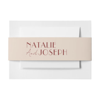 Modern Deep Red Unique Fancy Wedding Uitnodigingen Wikkel