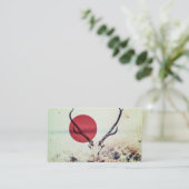 Modern Deer Head en Red Sun Artwork Visitekaartje (Staand voorkant)