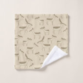 Modern Deer Illustration Beige Pattern Bath Towel  Bad Handdoek (Wasdoekje)