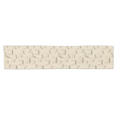 Modern Deer Illustration Beige Pattern Korte Tafelloper (Horizontaal)