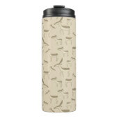 Modern Deer Illustration Beige Pattern Thermosbeker (Voorkant)