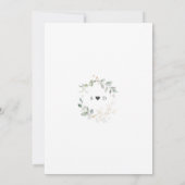 Modern Delicate Greenery Gold Calligraphy Wedding Kaart (Achterkant)