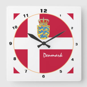 Modern Denemarken, Deense vlag trendy Thuis / desi Vierkante Klok