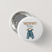 Modern Denim Boy Blue Jean Baby shower Ronde Button 3,2 Cm (Voorkant /achterkant)