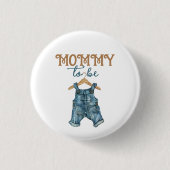 Modern Denim Boy Blue Jean Baby shower Ronde Button 3,2 Cm (Voorkant)