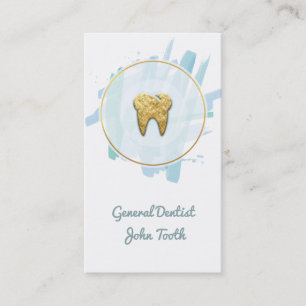 Modern Dentist Gold Tooth Logo Visitekaartje Afsprakenkaartje