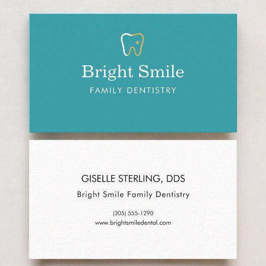 Modern Dentist Office Tooth Icon Visitekaartje