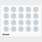 Modern Dentist Teeth Black Logo Blue Ronde Sticker (Vel)