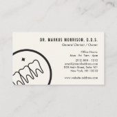 Modern Dentist Teeth Black Logo Ivory Appointment Visitekaartje (Achterkant)