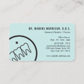 Modern Dentist Teeth Black Logo op Mint Visitekaartje (Achterkant)