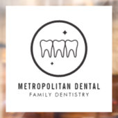 Modern Dentist Teeth Black Logo Raamsticker (Vel 2)