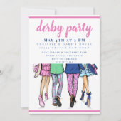 Modern Derby Couples Race Day Party Chic Kaart (Voorkant)