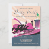 Modern Derby Party Art Deco Kaart (Voorkant)