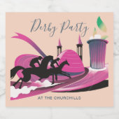 Modern Derby Party Art Deco Sparkling Wijnetiket (Enkel label)