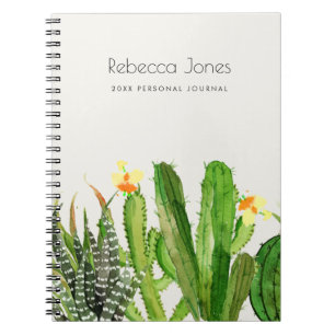 MODERN DESERT CACTUS FLORAL GARDEN WATERVERF NOTITIEBOEK