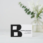 Modern design Big Retro B Monogram omkeerbaar Visitekaartje (Staand voorkant)