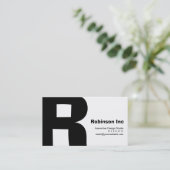 Modern design Big Retro R-Monogram omkeerbaar Visitekaartje (Staand voorkant)