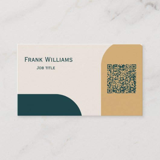 Modern Design Business Card with QR Code Visitekaartje (Voorkant)