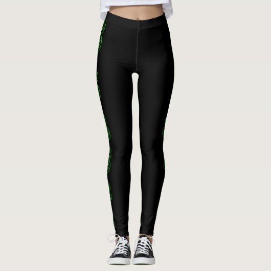 Modern Design Clover Heart St Patrick's Day Beend Leggings (Voorkant)
