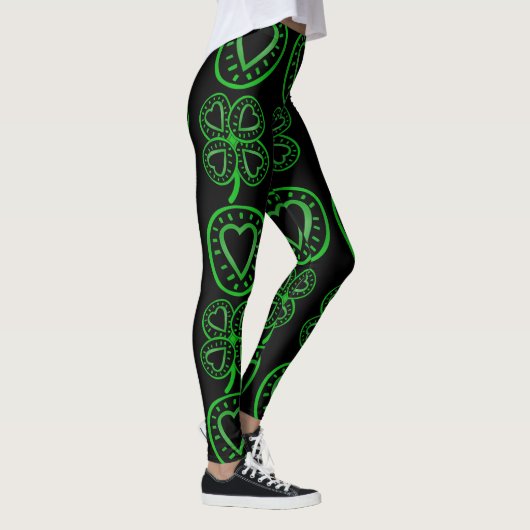 Modern Design Clover Heart St Patrick's Day L 5 Leggings (Rechts)
