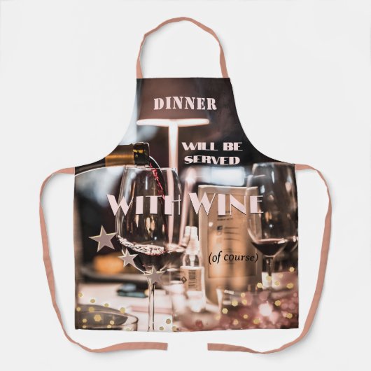 Modern Design Feestelijk Wijnthema Schort (Voorkant)