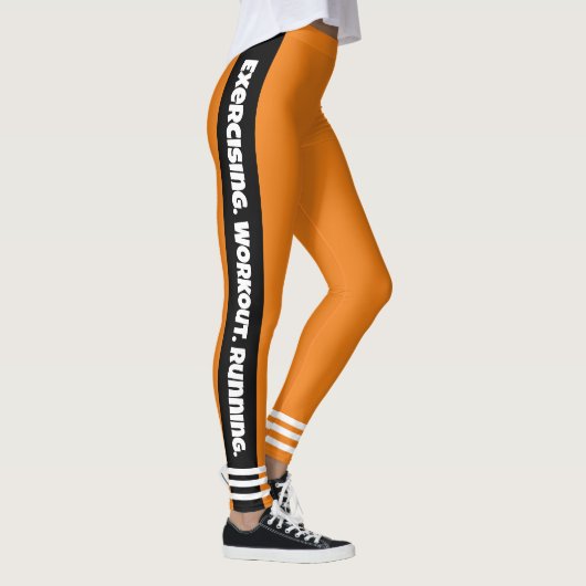 Modern design l Zwart-witte tekst l Sinaasappel Leggings (Rechts)