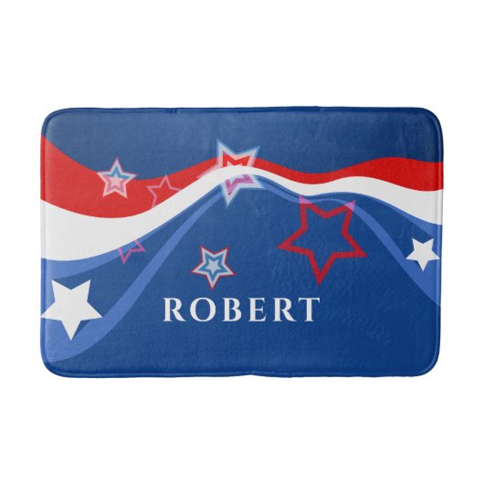 modern design met Amerikaanse vlag Badmat (Voorkant)