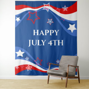 modern design met Amerikaanse vlag Wandkleed