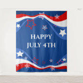 modern design met Amerikaanse vlag Wandkleed (Voorkant)