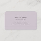 Modern design Paars Violet Stylish Plain Luxury Visitekaartje (Achterkant)