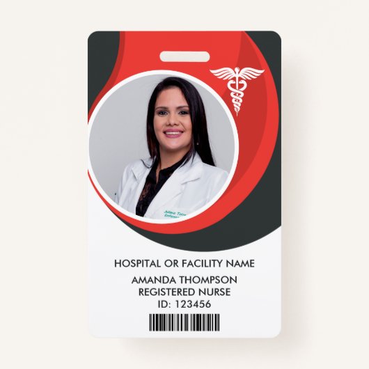 Modern Design Registered Nurse Foto ID Badge (Voorkant)
