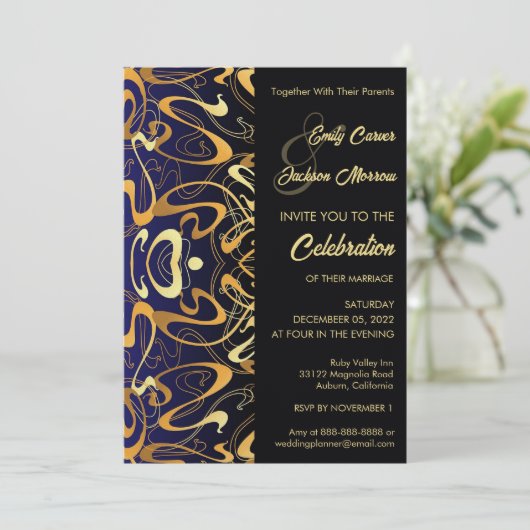 Modern Design Wedding Invitation Kaart (Staand voorkant)