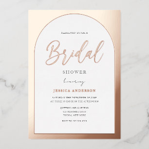 Modern Designer Roos Gold Foil Arch Vrijgezellenfe Folie Uitnodiging