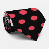 Modern Desire & White Polka Dots Pattern Stropdas (Opgerold)