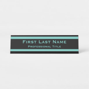 Modern Desk Name Bord Borden Blauwgroen Turquoise Bureau Naambordje