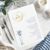 Modern Destination Wedding Place and Menu Card