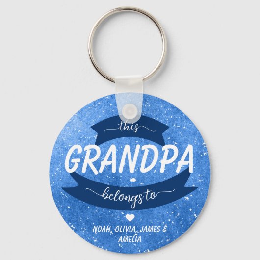 Modern Deze opa hoort bij Vaderdag Blue Sleutelhanger (Voorkant)