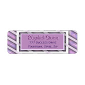 Modern diagonaal gestreept patroon etiket (Voorkant)