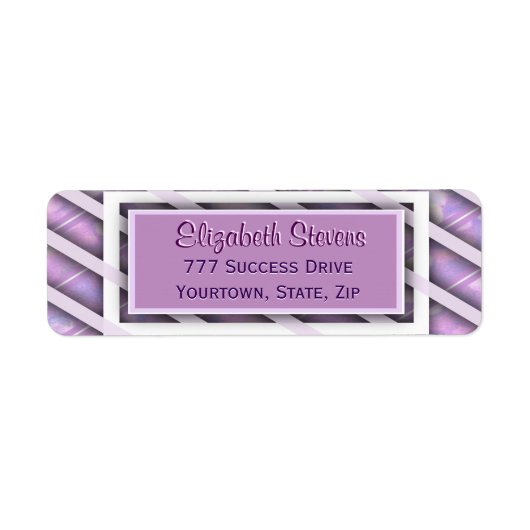 Modern diagonaal gestreept patroon etiket (Voorkant)