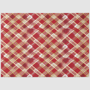 Modern diagonaal rood en wit geplakt patroon tissuepapier