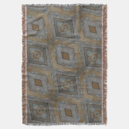 Modern diamantpatroon Rustiek verweerd houtnerf Deken (Voorkant Verticaal)