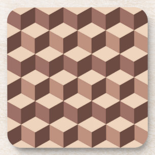 Modern Diamond Grid, Taupe, Brown en Beige Drankjes Onderzetter