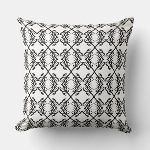 Modern Diamond Pattern in Black and White Kussen
