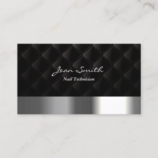 Modern Diamond Quilt Nail-technicus Visitekaartje (Voorkant)